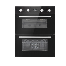 Baridi 72cm Built-Under Double Oven, 74L Capacity, Energy Rating A, 8 Shelf Positions, Black Glass – DH278