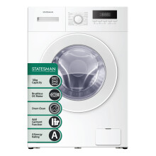 Statesman 1400rpm 1900W Washing Machine, BLDC Motor, Energy Rating A, Quiet Operation, Child Lock, Freestanding Laundry Appliance, White (8, Kilogram