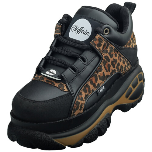 Buffalo (41) Buffalo Womens Platform Boots Leopard Black 1339-14 VEGAN
