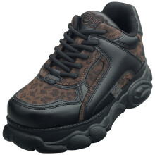 (3) Buffalo Cld Echo Vegan Womens Boots in Leopard Black