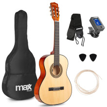MAX SoloArt Junior 3/4 Acoustic Guitar Starter Kit, Natural, Kids