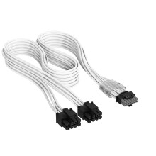 Corsair Elite Premium Type 4 Individually Sleeved 2x 8-Pin to PCIe 12V-2x6 600W PSU Cable – Triple-Mesh Paracord Sleeve, Low-Profile Cable Combs, Co