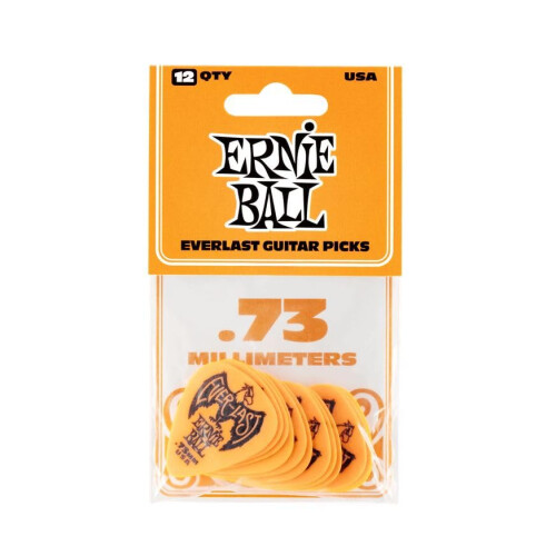 Ernie Ball .73 mm Orange Everlast Picks 12-pack 1