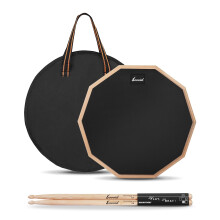 Sovvid 12 Inches Drum Pad and 5A Drum Sticks, Double Sided Snare Drum Practice Pad for Drummers, Silent Practice for Adults and Kids with Storage Bag