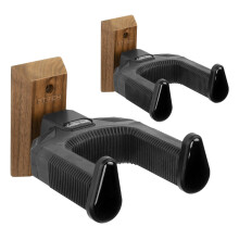 STRICH Guitar Wall Mount, Black Walnut Wood Guitar Hook, U-shaped with Screws for Acoustic Guitars, Electric Guitars, Banjos, Bass (2-Pack)