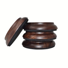 KingPoint Hardwood Upright Piano Caster Cups Set of 4 Real Walnut Wood Furniture Leg Pads Protection