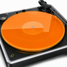 Acrylic Turntable Slipmat 12 Inch Record Player Mat 30 cm Diameter 3 mm Thick Vinyl Platter Mat for LP Decks and HiFi Audio Setup (Orange)