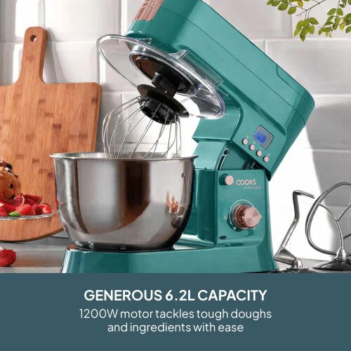 Cooks Professional Cooks Professional Multi Function 6.2L Stand Mixer | Teal / Rose Gold 2