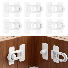 (6Pcs) AYESY 12 Pack Child Safety Locks White for Cabinets Drawers Refrigerator Baby Proofing No Drilling Adhesive