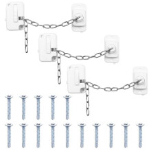 3 Pack Window Security Lock No Drill Child Safety Lock Adjustable Pet Proof Window Restrictor for Doors Cabinets Drawers Refrigerator, White