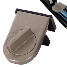 (braun) Child Window Lock Aluminum Safety Lock Adjustable Kid Safe Lock for Sliding Windows and Doors