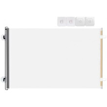 (80, B) Pet Gate - Retractable Safety Dog Gate - High Transparency Pet Barrier - for Kids, Cats, Dogs - Stairs, Hallway, Kitchen, Indoor - White