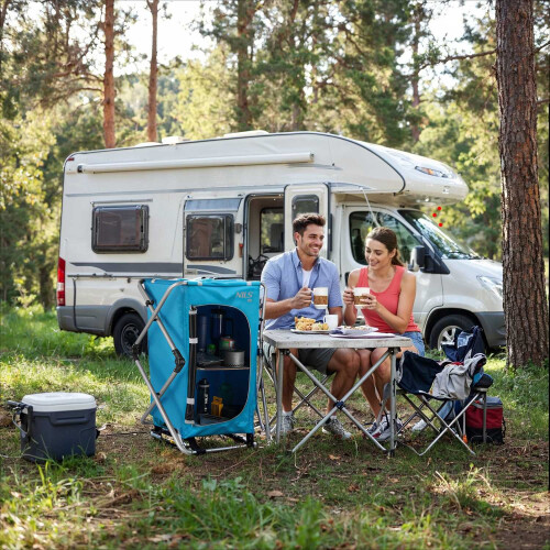 Armoire de camping, rangement portable, installation facile