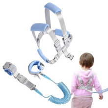 (Blau) Xiuyer Baby Anti-Lost Belt 2.5m Toddler Leash Harness 2-in-1 Set Safety Wristband with Lock Detachable Pink