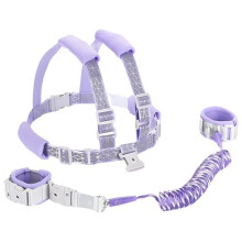 (Lila) Xiuyer Baby Anti-Lost Belt 2.5m Toddler Leash Harness 2-in-1 Set Safety Wristband with Lock Detachable Pink