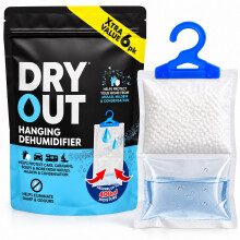 Hanging Wardrobe Dehumidifier Bag of 6 Moisture Absorbing