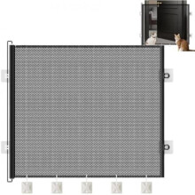 (130 X 78 Cm, B) Retractable Indoor Safety Gate Pet Gate Adjustable Mesh Gate for Hallway Porch Kitchen Kids Cats Rabbits White