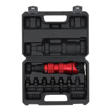 Rivet Nut Attachment, Drill Electric Rivet Gun Adapter Milwaukee Rivet Gun Rivnut Tool Kit with Carrying Case, M3-M10 Mandrels and Spanner, Rivet Nut