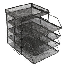 5 Tier Desk File Organizer,24.5x33x28.2cm Mesh Letter Tray,Paper Document Letter Organiser,Paper Document Stacking Supports for Offices,Home Studies,B