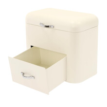 Metal Bread Boxes, 2 Tier Bread Bins for Kitchen Counter with Flat Lid, Compact Corner Bread Box Storage for Bread, Pastries, Donuts, 3020.526.5cm (