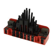 T-Slot Clamping Kit 58pc M12 Cast Steel Black Oxide High Clamping Force Compact 13.78x3.94x7.48in for CNC Milling Machine Lathe Workholding Toolroom P
