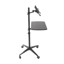Rolling Laptop Floor Stand,53.5x36cm Adjustable Mobile Desk,Mobile Workstation,Mulitiuse Rolling Laptop Floor Stand for Offices,Conference Rooms,Study