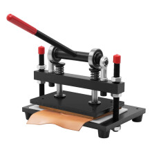 Manual Leather Clicker Press, 2-Ton Adjustable Height & Stroke Leather Die Cutting Machine, Shoe Making, Paper Foam Cutter, Steel Press Cut, 10x6.3 In
