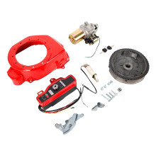 Electric Start Conversion Kit for Honda GX160 5.5HP GX200 6.5HP Flywheel Starter Motor Kit with Key Switch Box Charging Coil Fan Cover Shroud 12V DIY