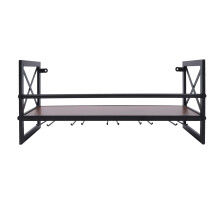 Wine Glass Shelf,Alcohol Shelf,Wall Mounted Shelves Bar Shelf Outdoor Industrial Wall Rail Stemware Holder,Hanging Holder, for Kitchen Dining Room Bar