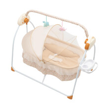 USB & Bluetooth Music Foldable Electric Swing Cradle, Remote Control Automatic Rocking Bed with 5 Swing Gears & Timing Function, Bluetooth Music Rest