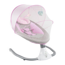 Electric Baby Swing with Bluetooth and Remote Control, 4 Swing Speeds and 4 Timer Settings, 12 Lullabies Infant Rocker with Mosquito Net and Sunshade
