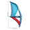 Inflatable Sail, Windsurf Sail PVC with 360 Rotatable Base & Visualization Window, Inflatable Pump, PSI Table, for Wind Surfing, Exploring, Blue and 6
