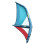 Inflatable Sail, Windsurf Sail PVC with 360 Rotatable Base & Visualization Window, Inflatable Pump, PSI Table, for Wind Surfing, Exploring, Blue and 1