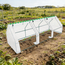 Small Greenhouse 106x35x35in Mini Greenhouse for Outdoor Balcony Patio Garden, Mini Tomato Greenhouse with Roll-Up Windows and Clear PE Cover, 20 Clip