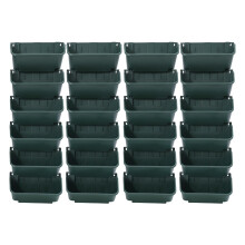 24 Pockets PP Hanging Planters with 3kg Load Capacity per Pot,Stackable Pot Planter with Drainage Holes & Deep Water Reservoir,Wall Mounted Vertical G