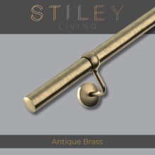 (3.6m) Stiley Living Antique Brass Stair Handrail Kit