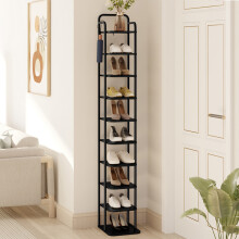 Vertical Shoe Rack for Small Spaces, Black