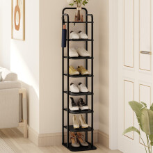 Vertical Shoe Rack for Small Spaces, Black