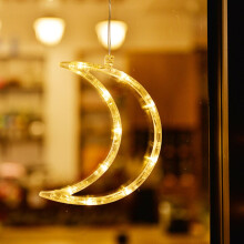 (Moon) Novelty Christmas Window Decoration Hanging Lights