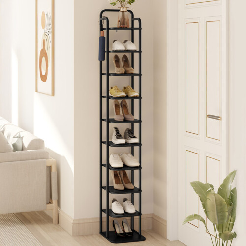 Vertical Shoe Rack for Small Spaces, Black 1