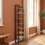 Vertical Shoe Rack for Small Spaces, Ivory and Black 5