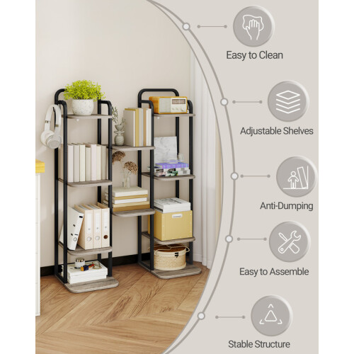 Vertical Shoe Rack for Small Spaces, Ivory and Black 2