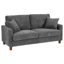 (Grey) Corduroy 3 Seater Sofa Modern Comfy Deep Seat Couch