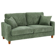 (Green) Corduroy 3 Seater Sofa Modern Comfy Deep Seat Couch