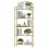 5 Tier Bookcase Bookshelf Tempered Glass Metal Frame 1