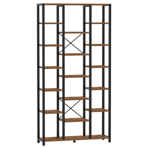 7 Tier Bookcase Bookshelf Open Display Shelves Adjustable