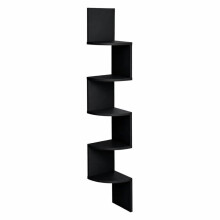 5 Tier Lucca Corner Shelf Floating Wall Shelves Storage Display Shelving Black