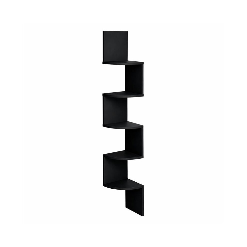 Spot On Dealz 5 Tier Lucca Corner Shelf Floating Wall Shelves Storage Display Shelving Black