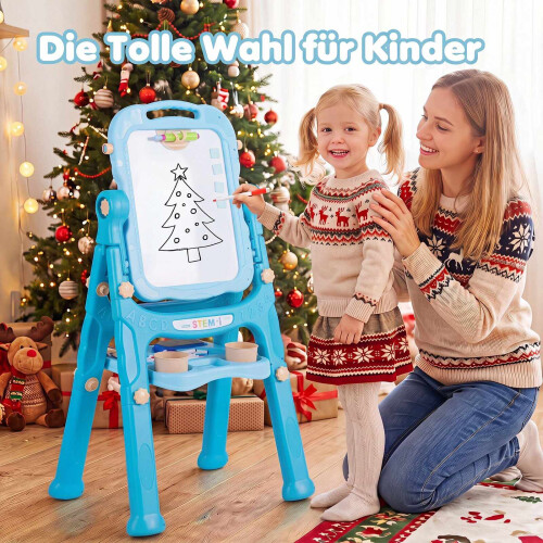 Kids Adjustable 4-in-1 Art Easel with Accessories