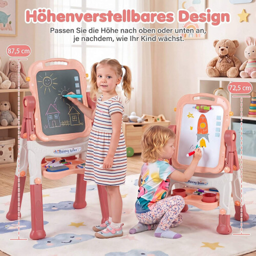 Kids' Adjustable 4-in-1 Art Easel with Accessories